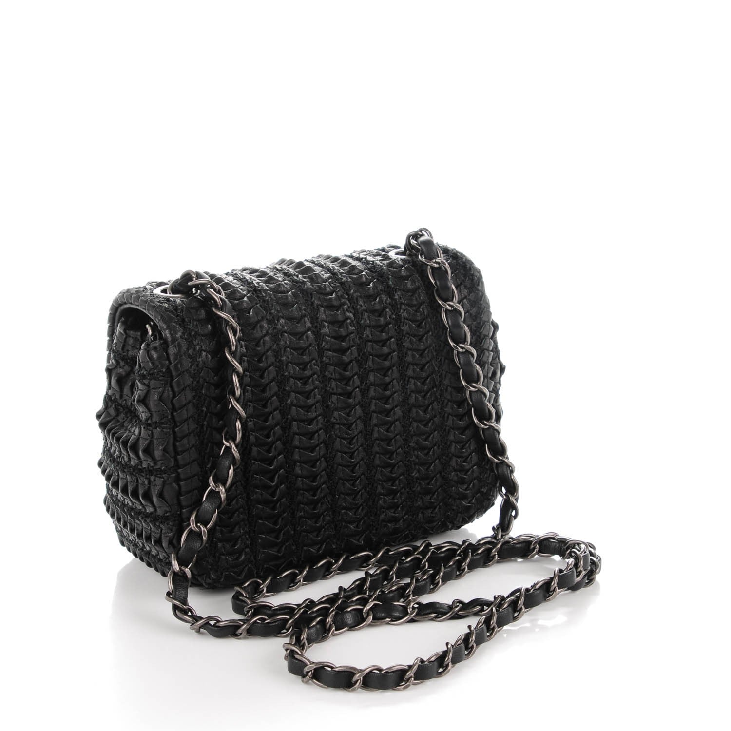 Chanel Lambskin Embroidered Mini Flap Black 3 of 8