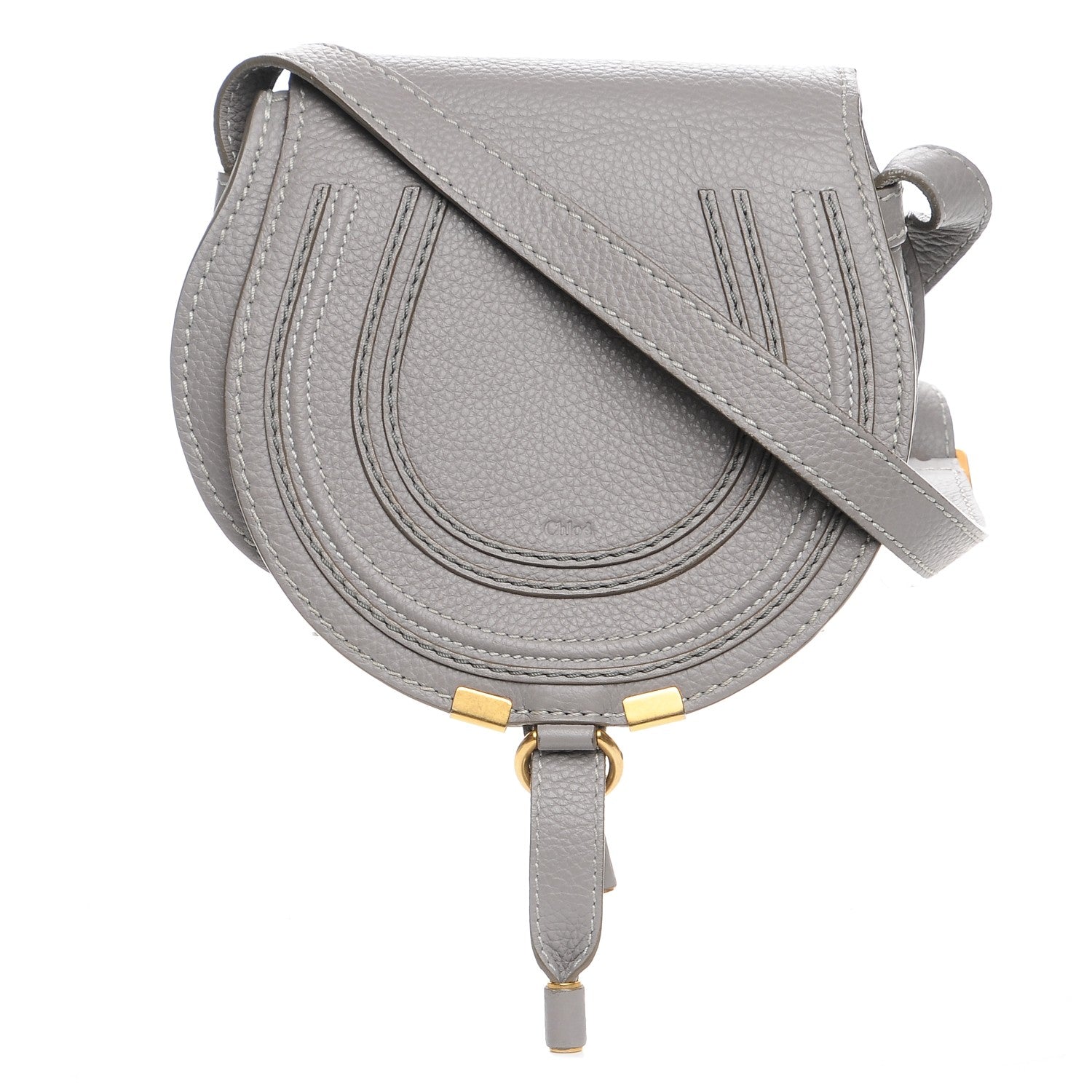 Chloe Calfskin Mini Marcie Round Crossbody Bag Cashmere Grey 1 of 7