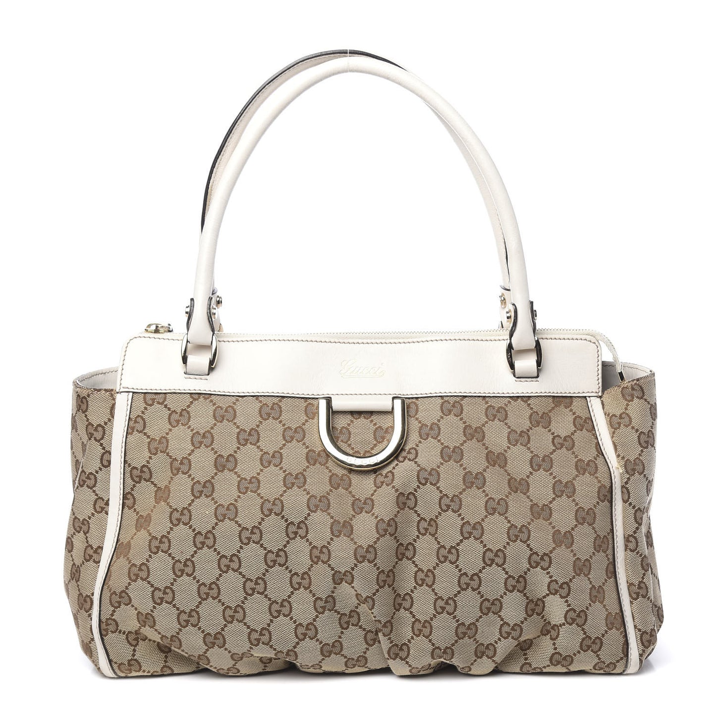 Monogram D Gold Ring Tote White