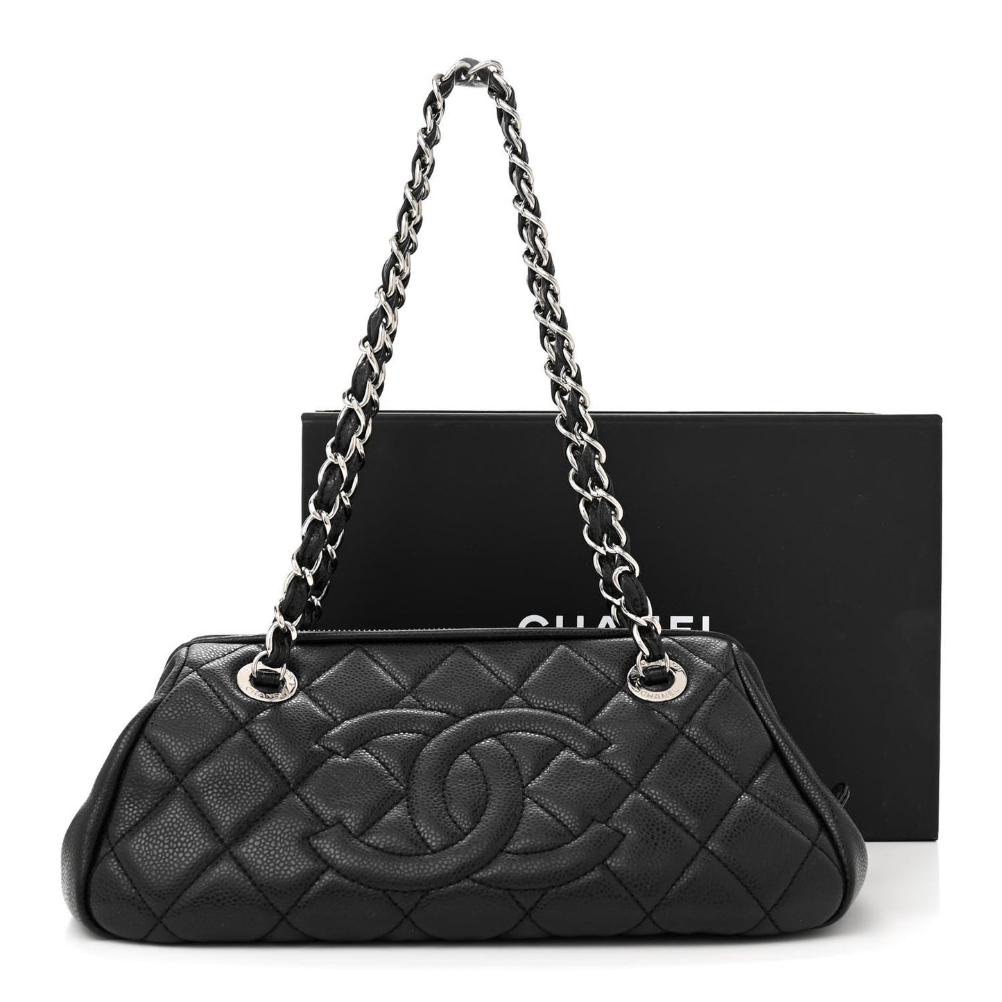 Caviar Quilted Timeless CC Shoulder Bag Black