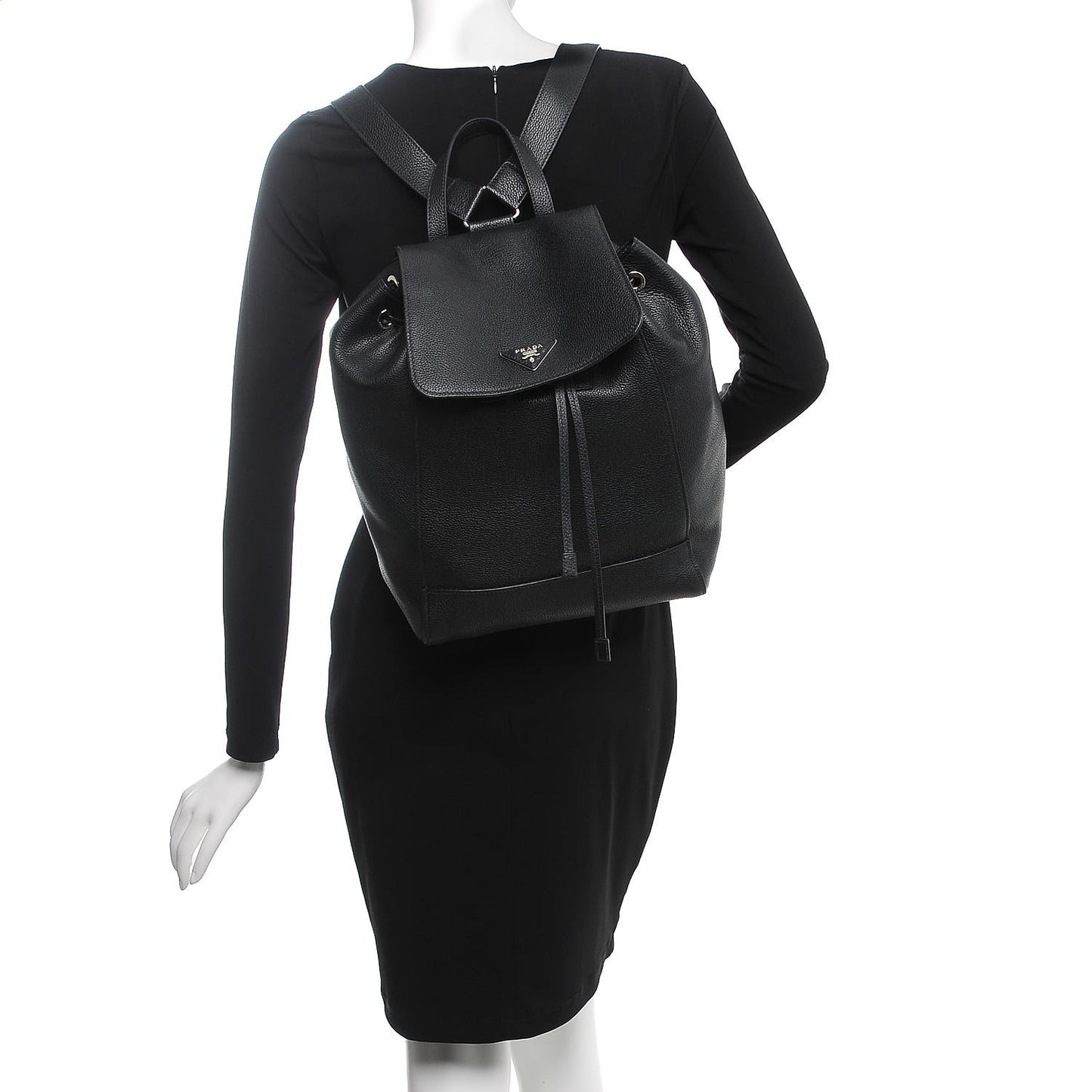 Calfskin Cinch Backpack Black