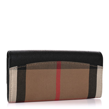Burberry Calfskin House Check Porter Continental Wallet Black 3 of 9