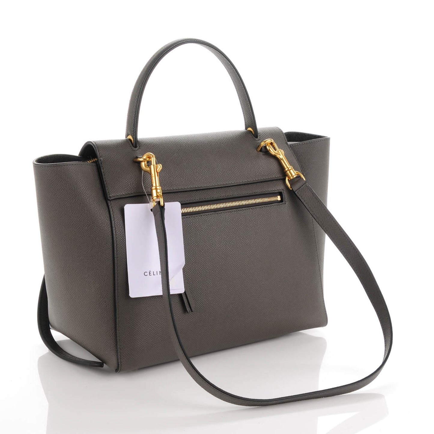 Grained Calfskin Mini Belt Bag Grey