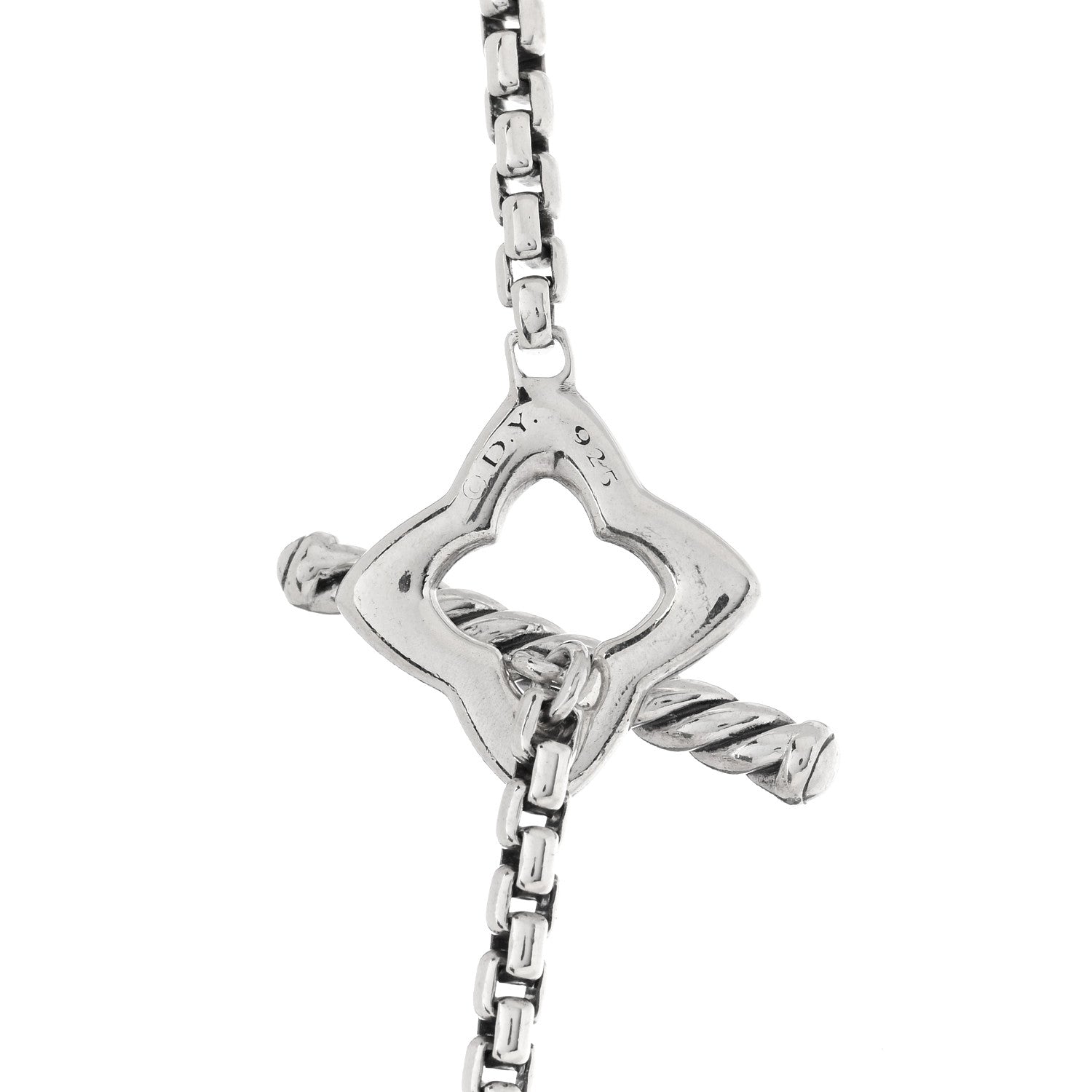 David Yurman Sterling Silver 25mm Quatrefoil Chain Necklace 4 of 4