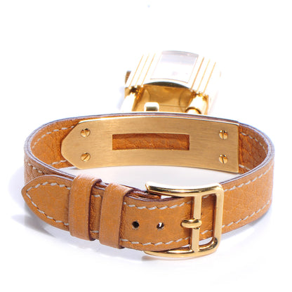 Hermes Stainless Steel Clemence 20mm Kelly Cadena Quartz Watch Gold 5 of 7