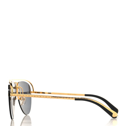 Louis Vuitton Metal Monogram Grease Sunglasses Z1172E Gold 3 of 6