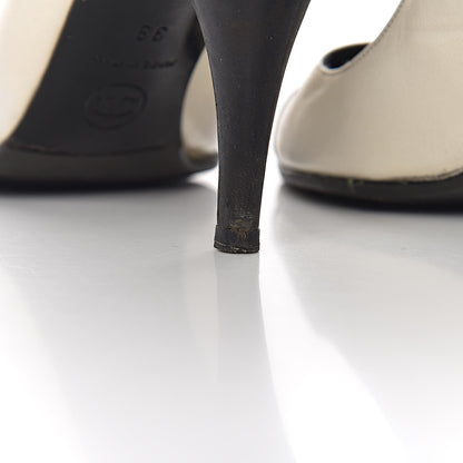 Chanel Lambskin Cap Toe Pumps 38 White Black 14 of 20