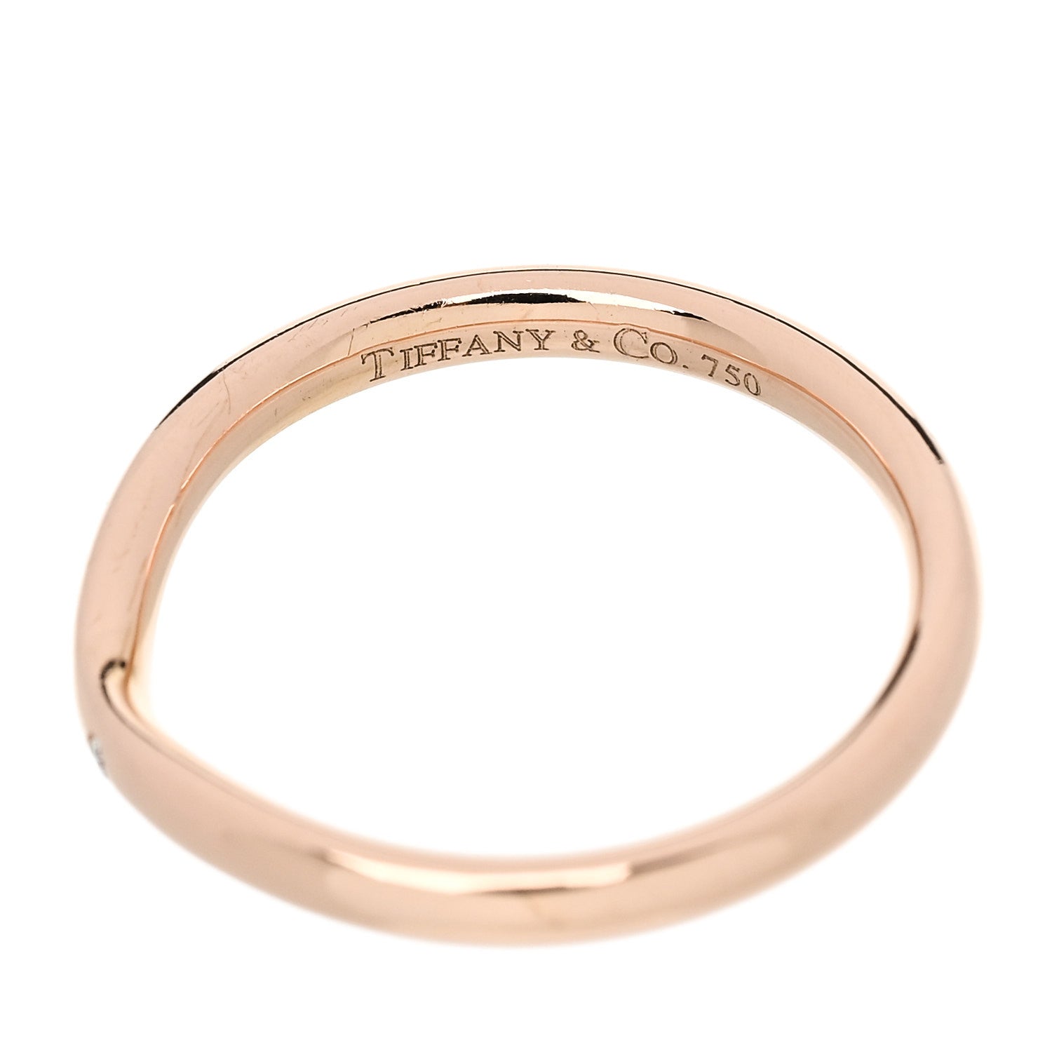 Tiffany 18K Rose Gold Diamond Elsa Peretti Wedding Band Ring 50 5.5 4 of 5
