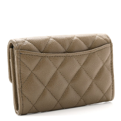 Chanel Caviar Quilted Flap Card Holder Wallet Dark Khaki 3 of 9