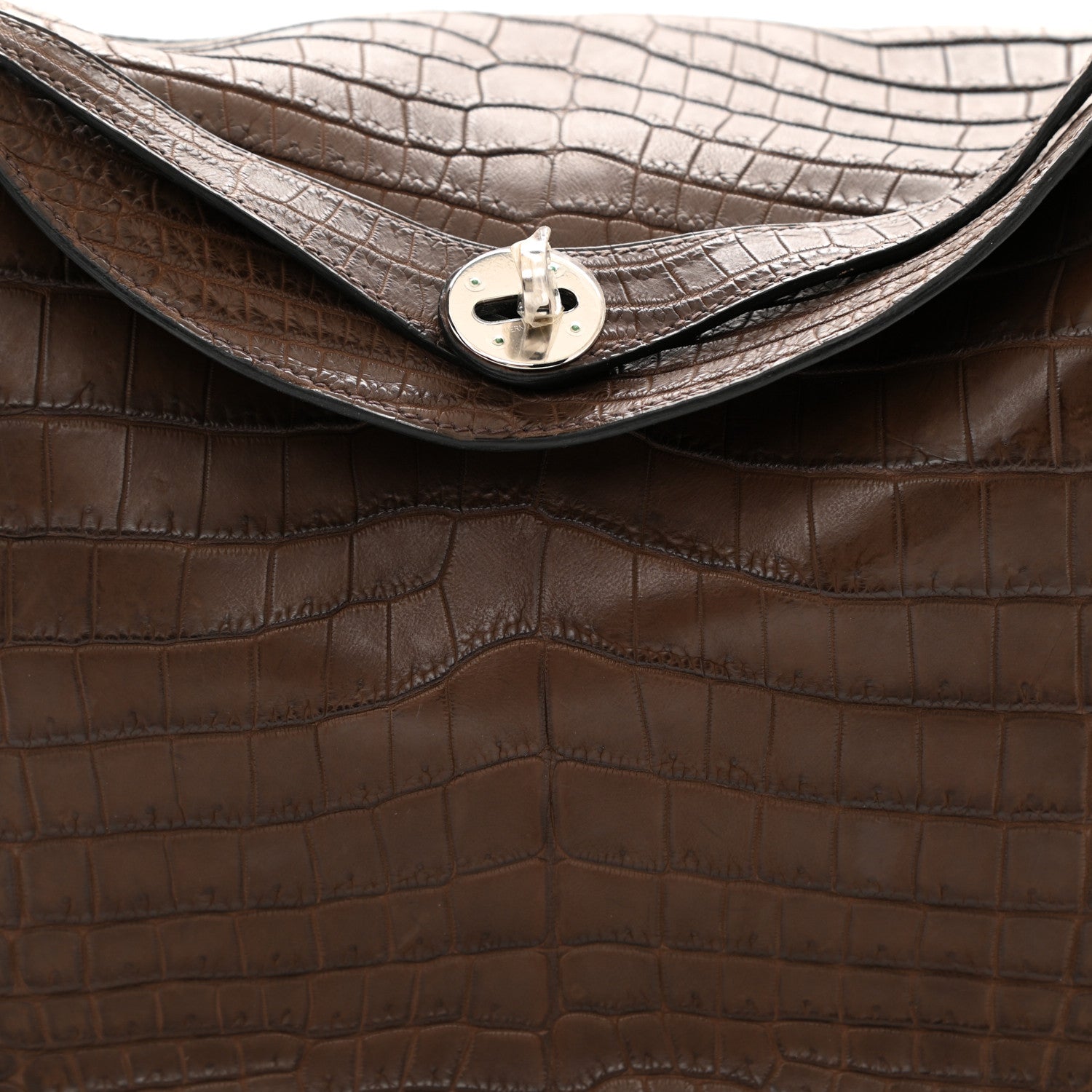 Hermes Matte Niloticus Crocodile Lindy 30 Chocolate 8 of 10