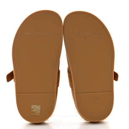 Fendi Suede Shearling Fendi Feel Buckled Clogs 36 Caramel Latte 6 of 9