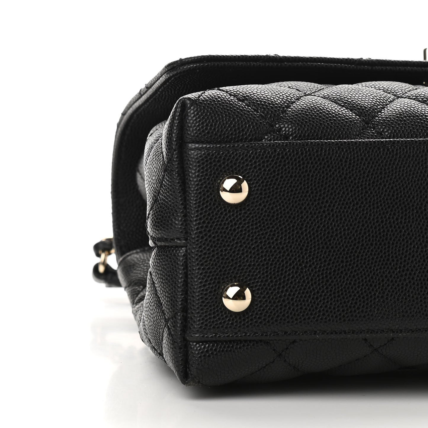 Caviar Quilted Mini Coco Handle Flap Black