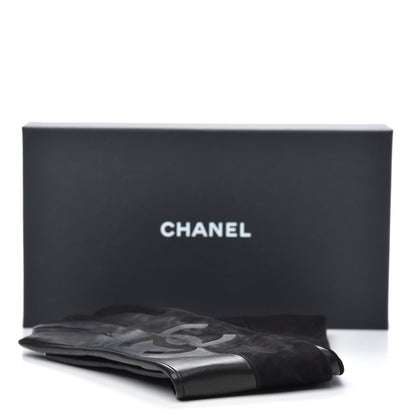 Chanel Suede Lambskin Gloves 8.5 Black 6 of 6