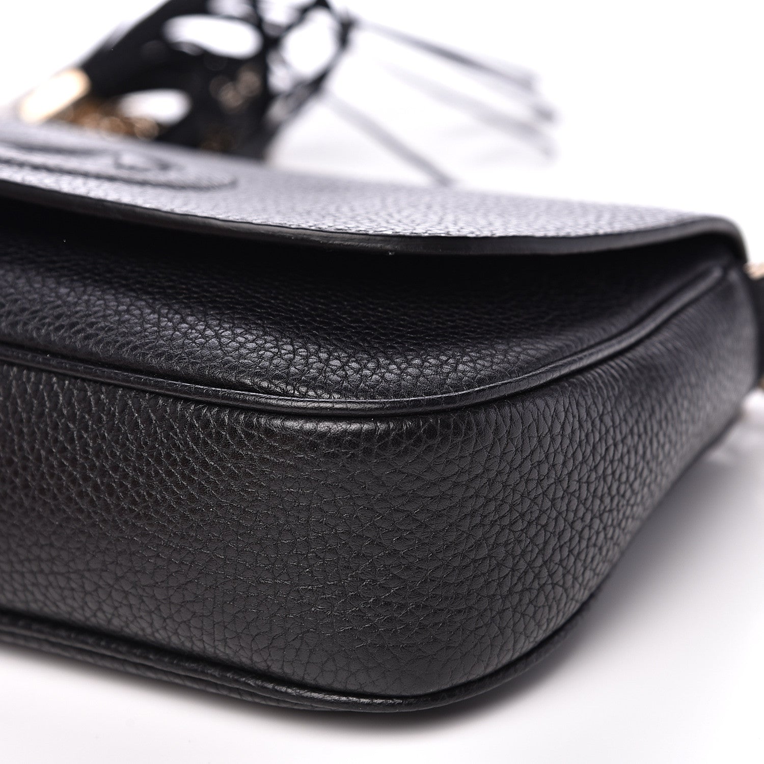 Gucci Pebbled Calfskin Medium Soho Flap Crossbody Black 8 of 9