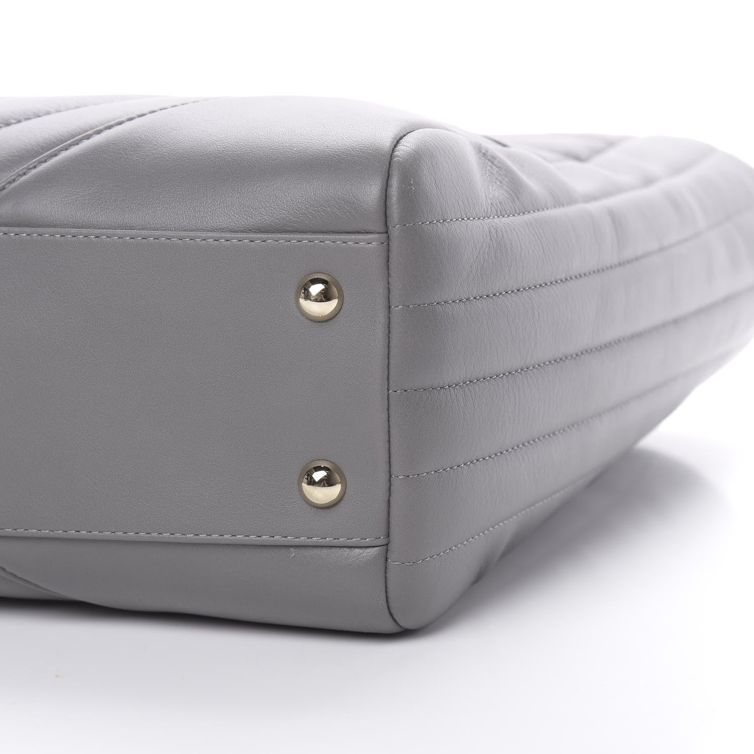 Chanel Calfskin Chevron Quilted Statement Shopping Tote Grey 11 of 11