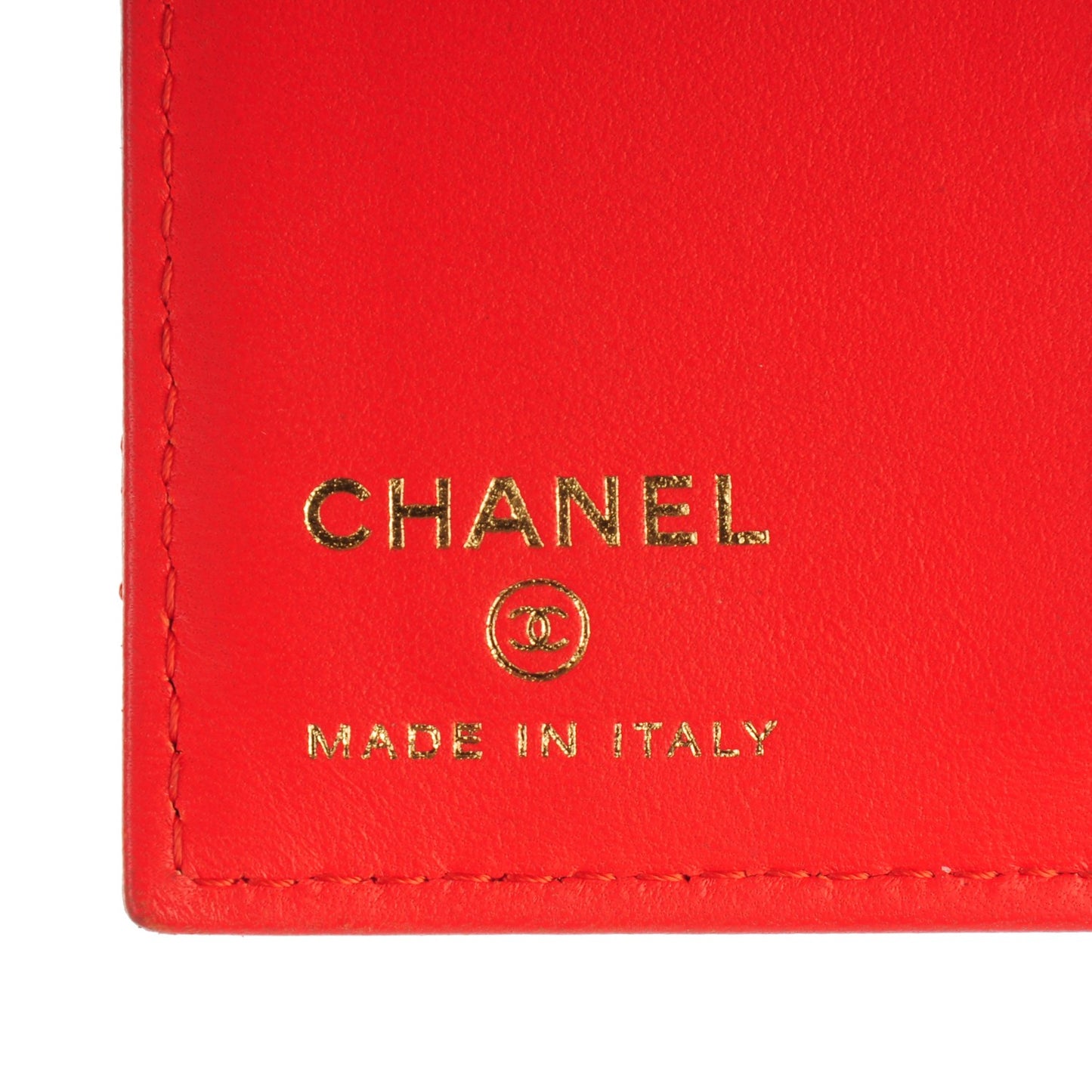 Lambskin Quilted CC Card Holder Wallet Red