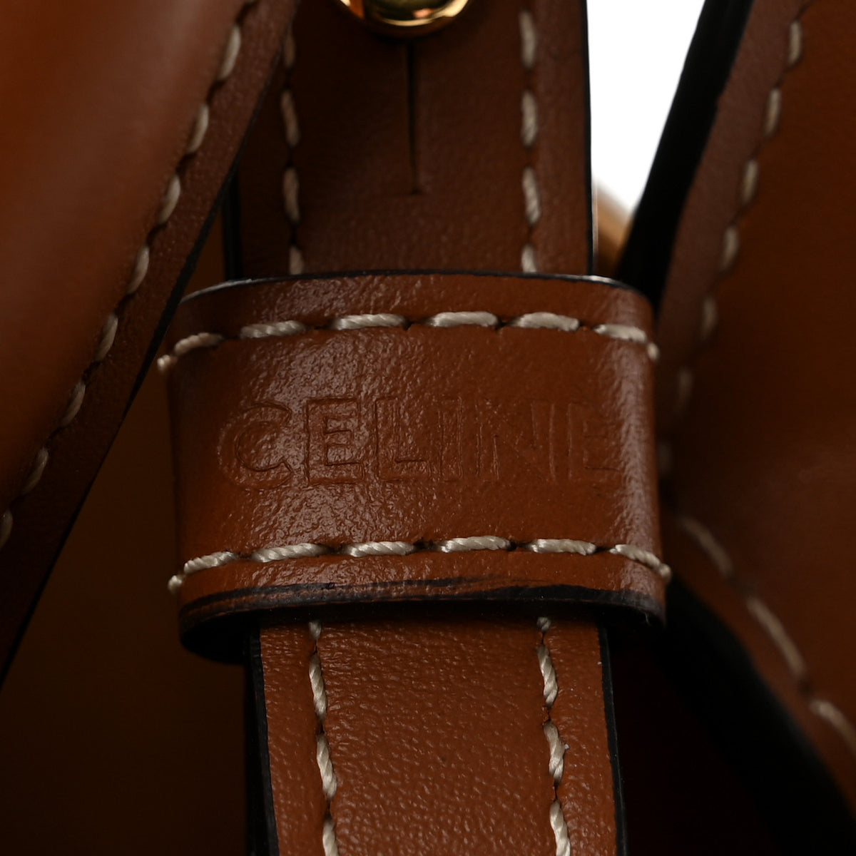 Celine Triomphe Canvas Calfskin Mini Vertical Cabas Tan 6 of 12