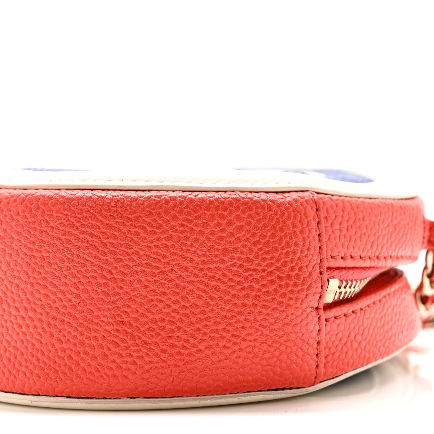 Caviar Quilted Round Filigree Crossbody Blue White Red