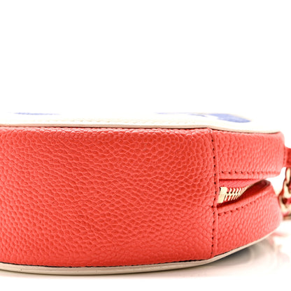 Chanel Caviar Quilted Round Filigree Crossbody Blue White Red 10 of 10