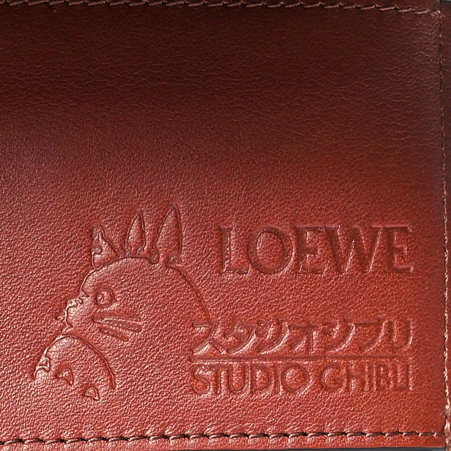 X SPIRITED AWAY Calfskin Aogaeru Small Vertical Wallet Bouganville