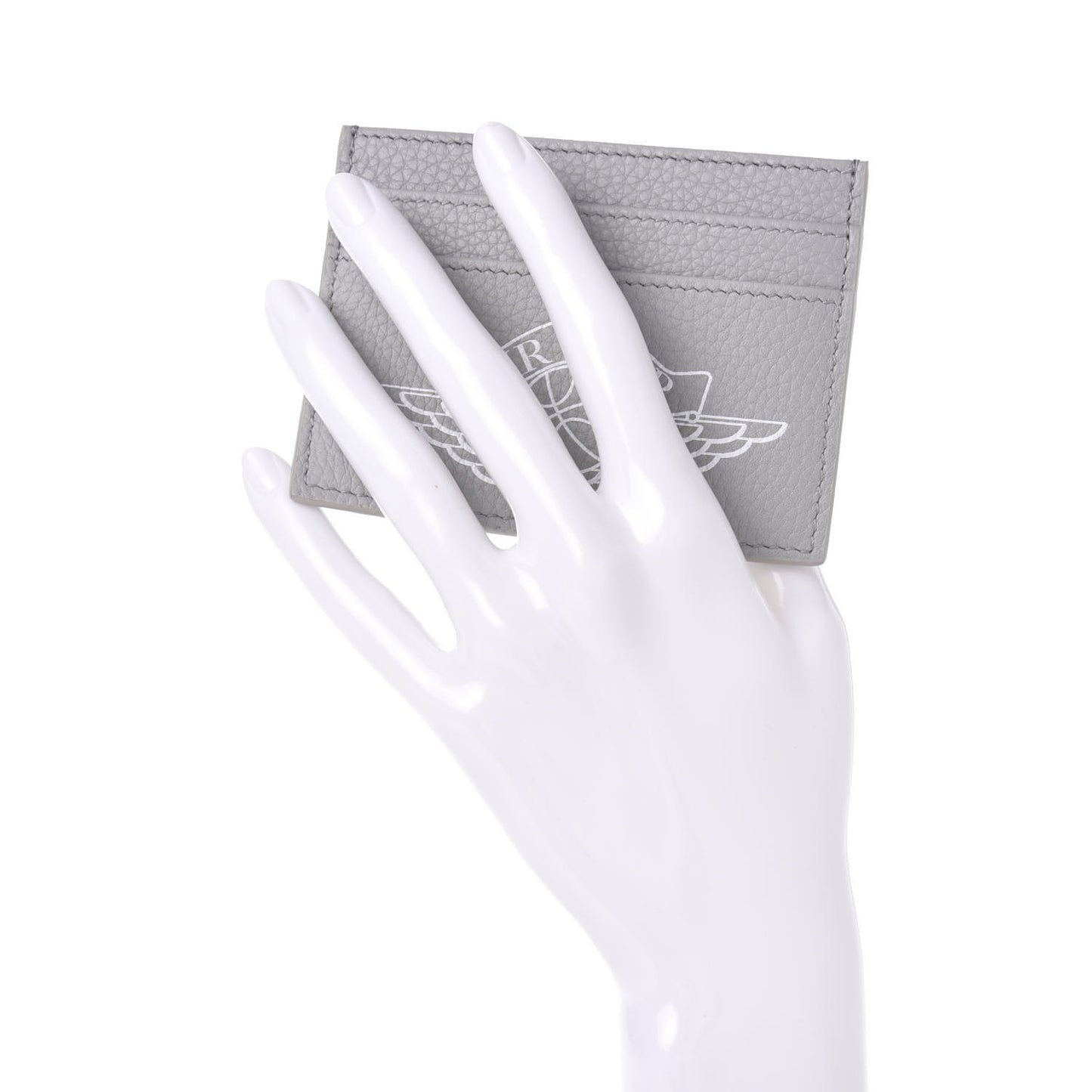 X AIR JORDAN Grained Calfskin Card Holder Grey