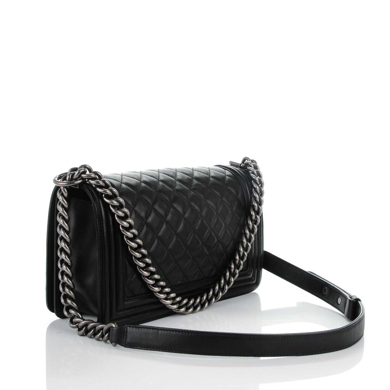 Chanel Lambskin Quilted Medium Boy Flap Black 3 of 8