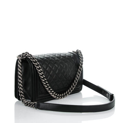 Chanel Lambskin Quilted Medium Boy Flap Black 3 of 8