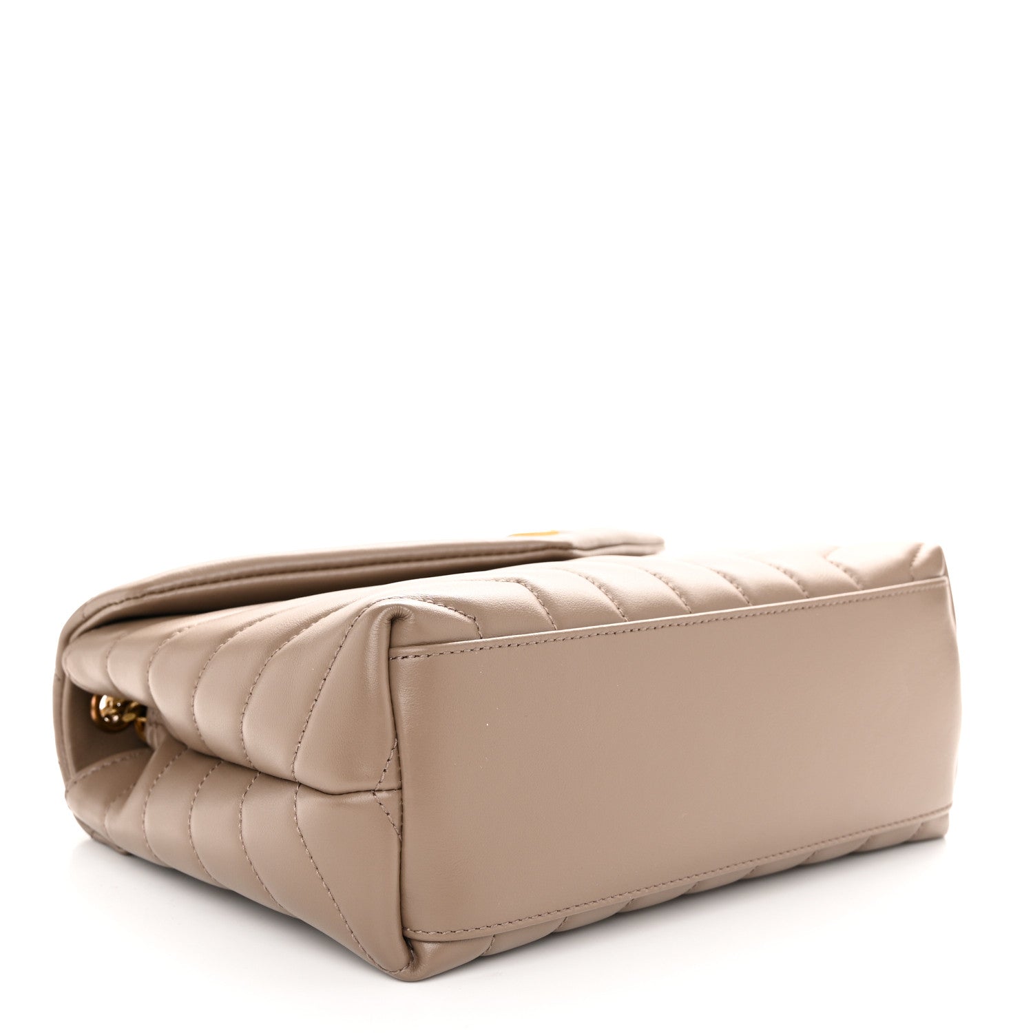 Saint Laurent Calfskin Y Quilted Monogram Small Loulou Chain Satchel Dark Beige 4 of 9
