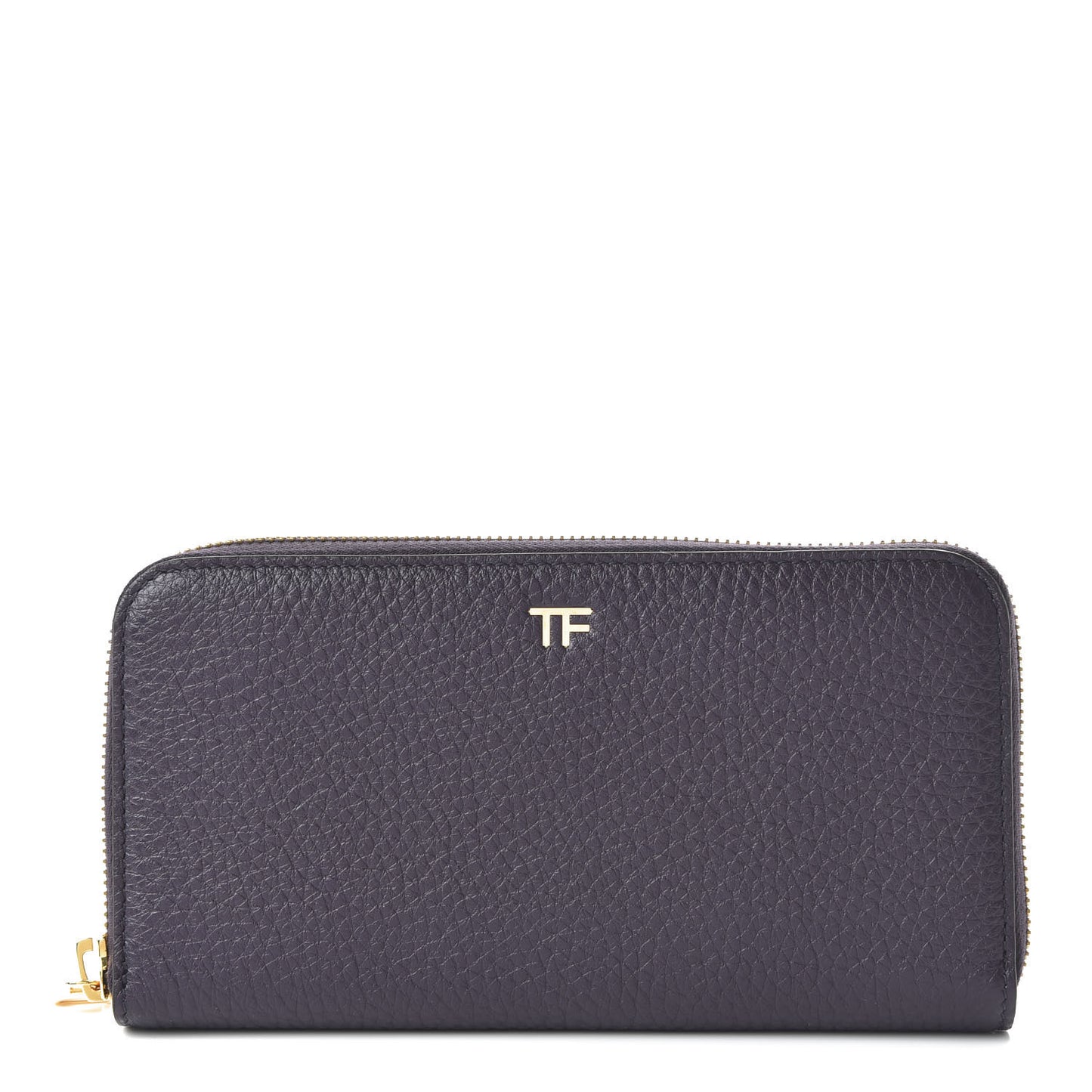 Grained Calfskin TF Zip Around Wallet Dark Purple