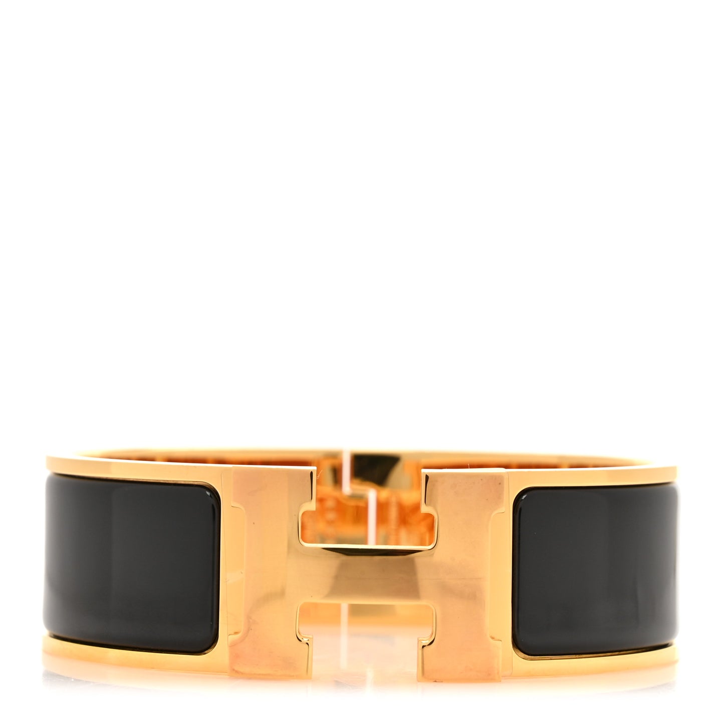 Enamel Wide Clic Clac H Bracelet GM Black