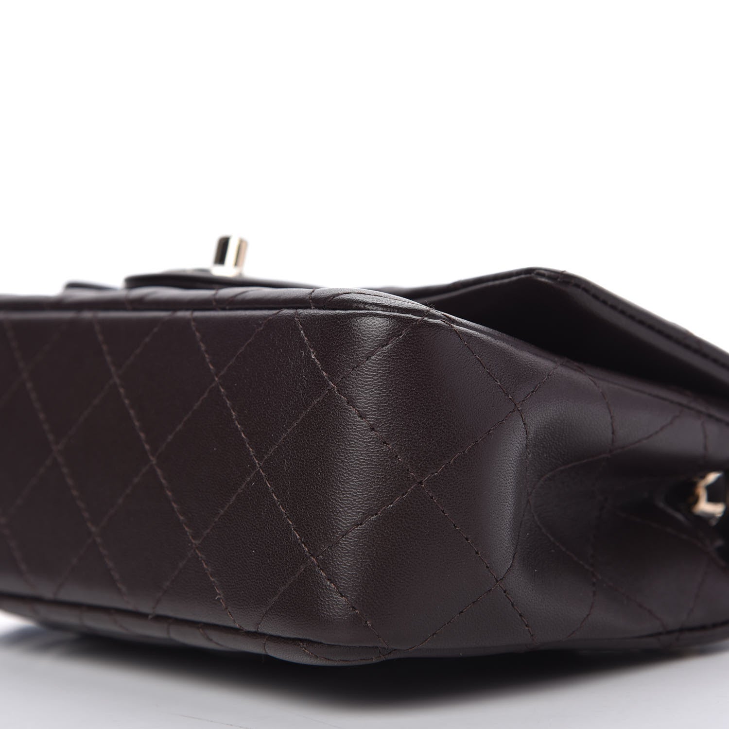 Chanel Lambskin Quilted Mini Rectangular Flap Dark Brown 7 of 11