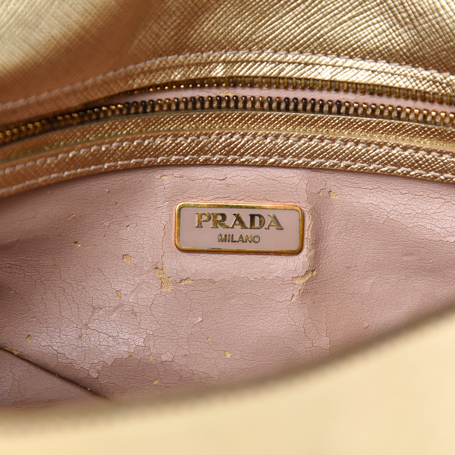 Prada Metallic Saffiano Chain Shoulder Bag Platino 11 of 13