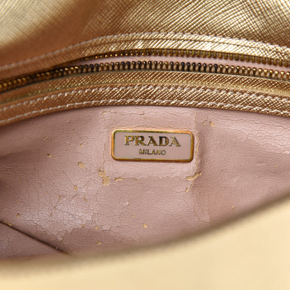 Prada Metallic Saffiano Chain Shoulder Bag Platino 11 of 13