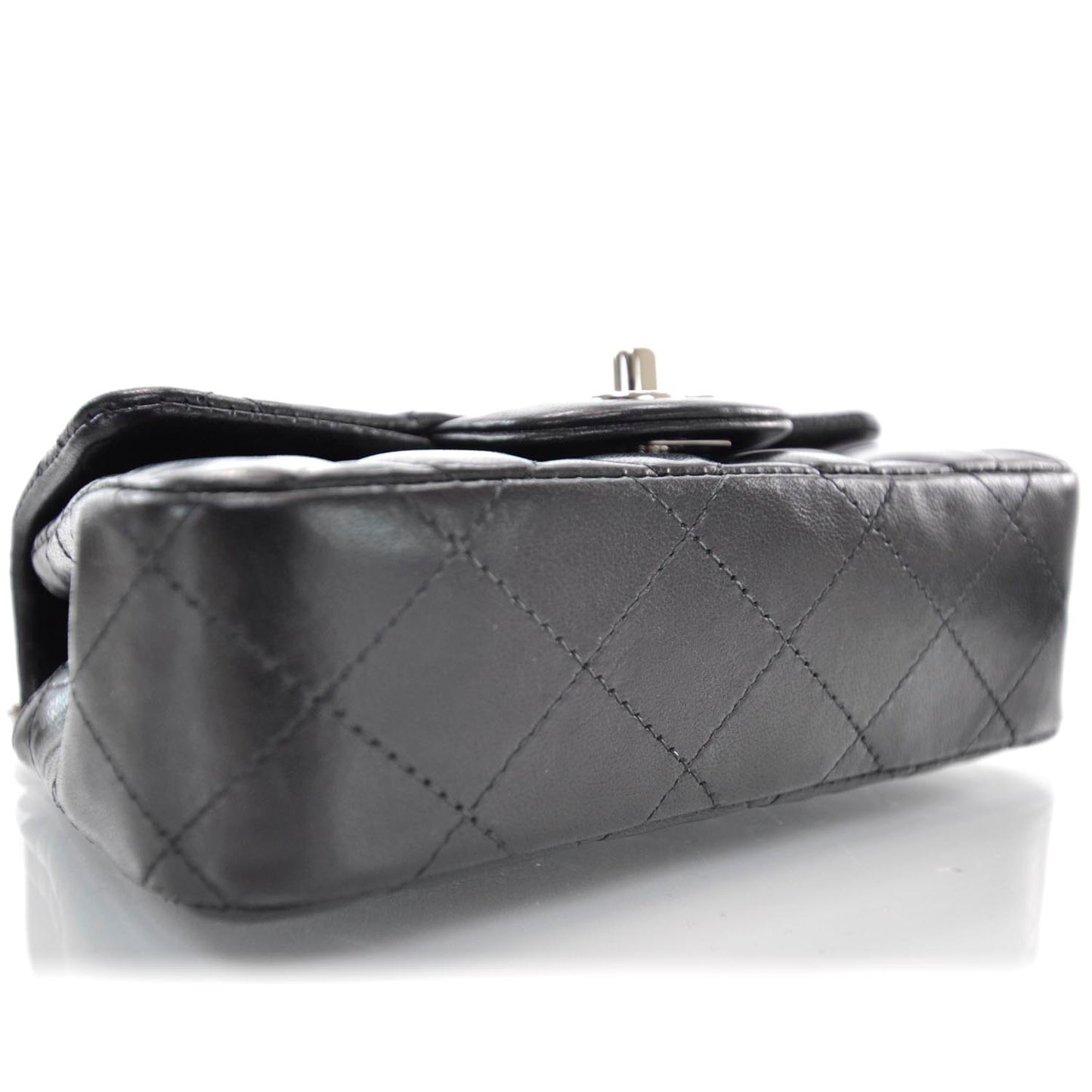 Lambskin Quilted Extra Mini Flap Black