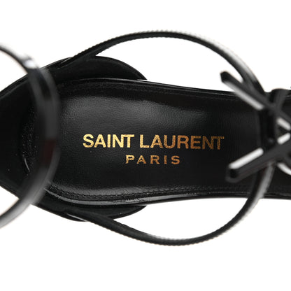 Saint Laurent Patent Calfskin Cassandra 110 Sandals 37.5 Black 7 of 9