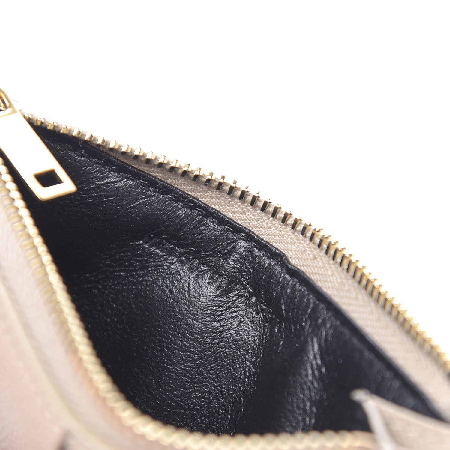 Saint Laurent Grain De Poudre Matelasse Chevron Monogram Fragments Zippered Card Case Sea Salt 7 of 8