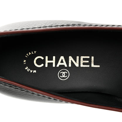 Chanel Calfskin CC Mocassin Loafers 36 Brown Black 7 of 10