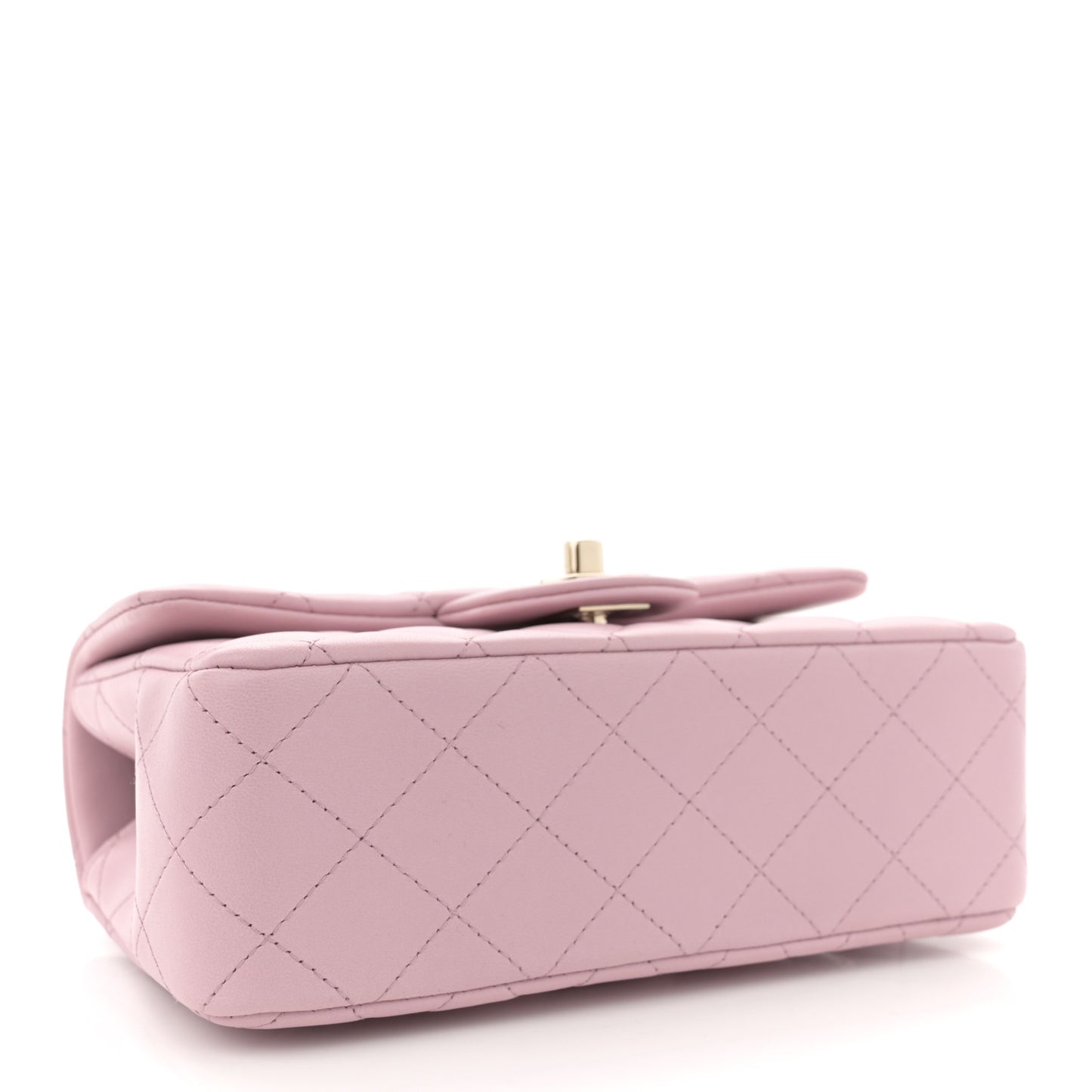 Lambskin Quilted Mini Top Handle Rectangular Flap Light Pink
