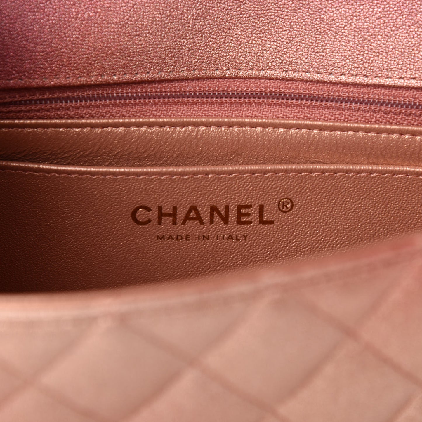Metallic Lambskin Quilted Ombre Mini Rectangular Flap Pink