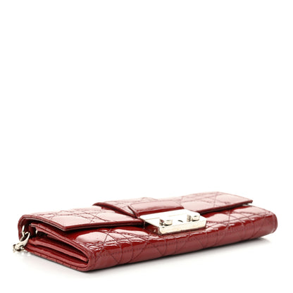 Christian Dior Patent Cannage Miss Dior Chain Wallet Red 4 of 13