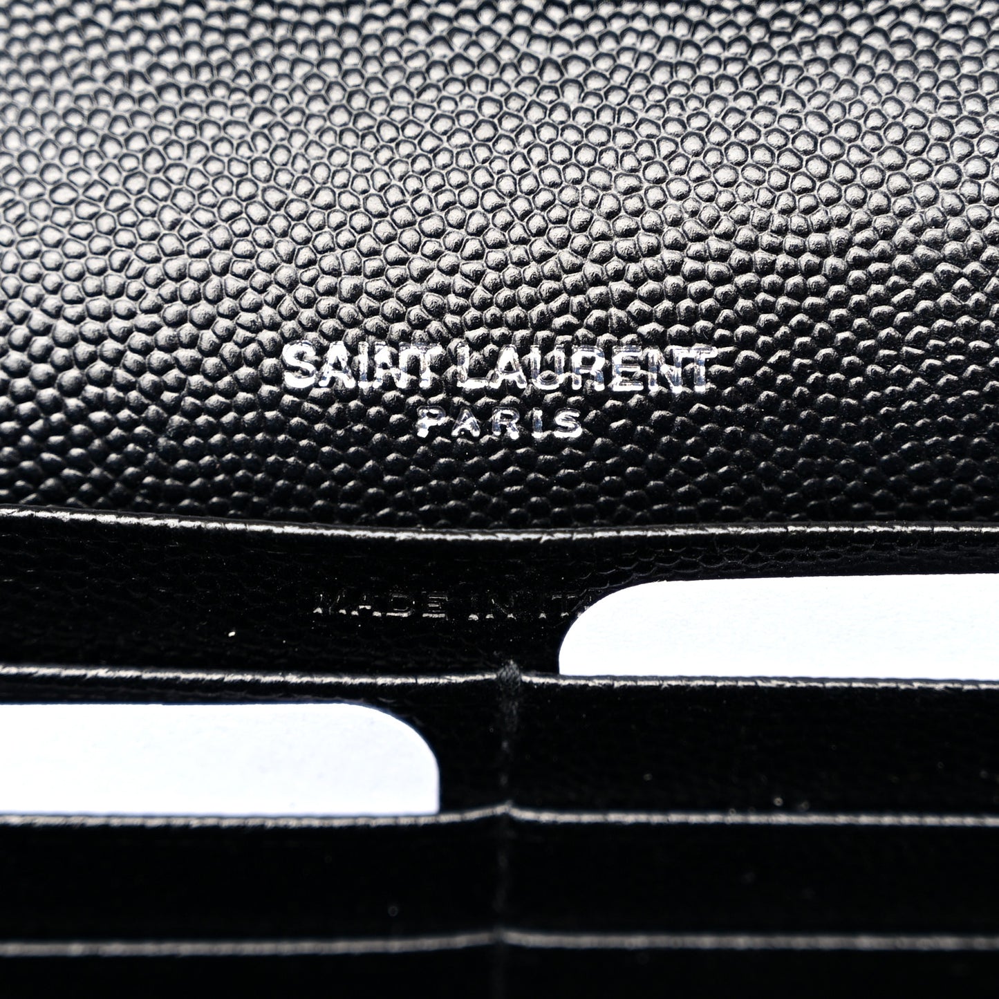 Grain De Poudre Matelasse Chevron Monogram Chain Wallet Black