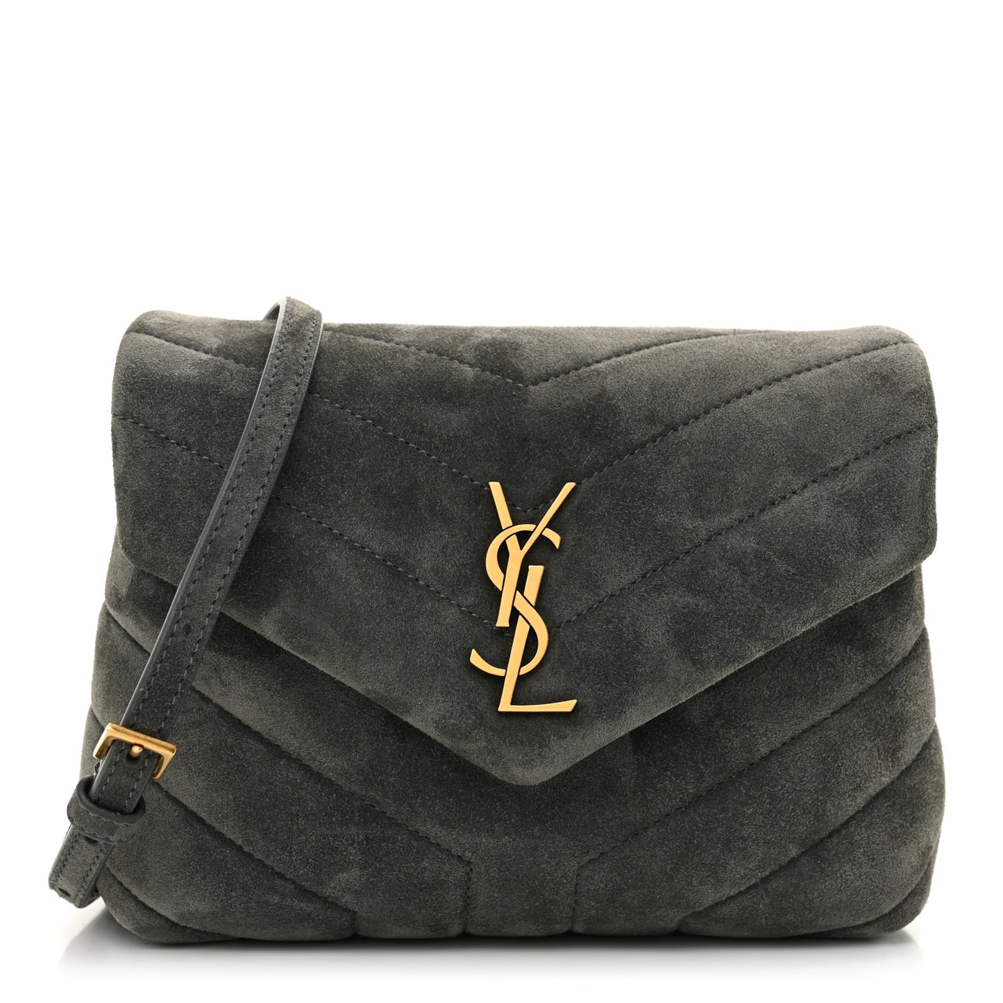 Suede Y Quilted Monogram Toy Loulou Crossbody Bag Storm