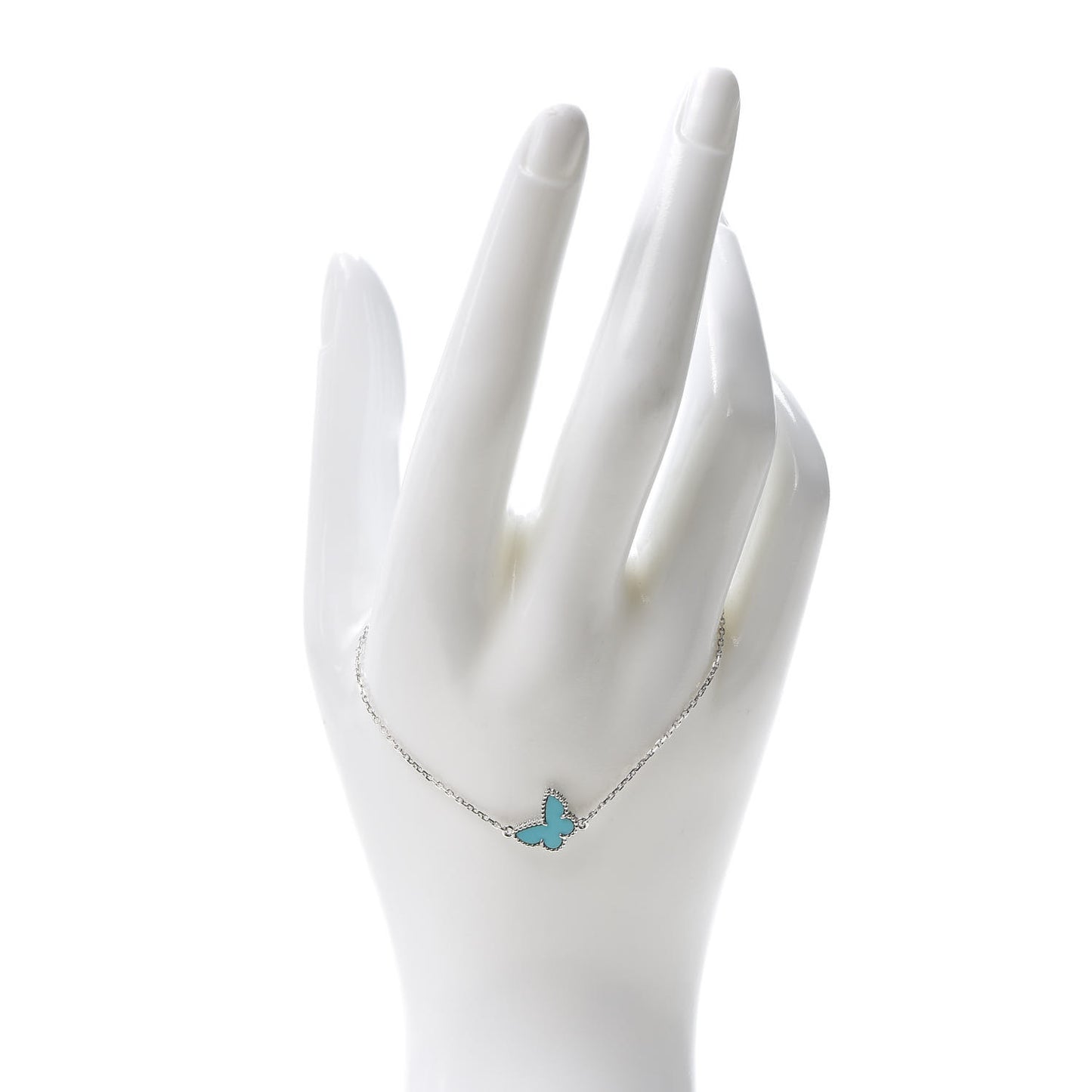 18K White Gold Turquoise Sweet Alhambra Butterfly Bracelet