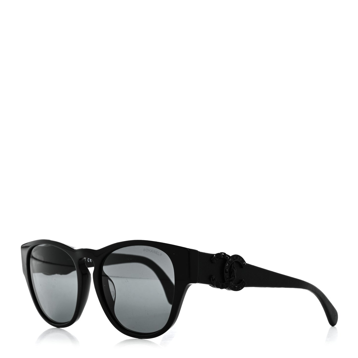 Crystal Lambskin CC Sunglasses 5455-Q-A Black