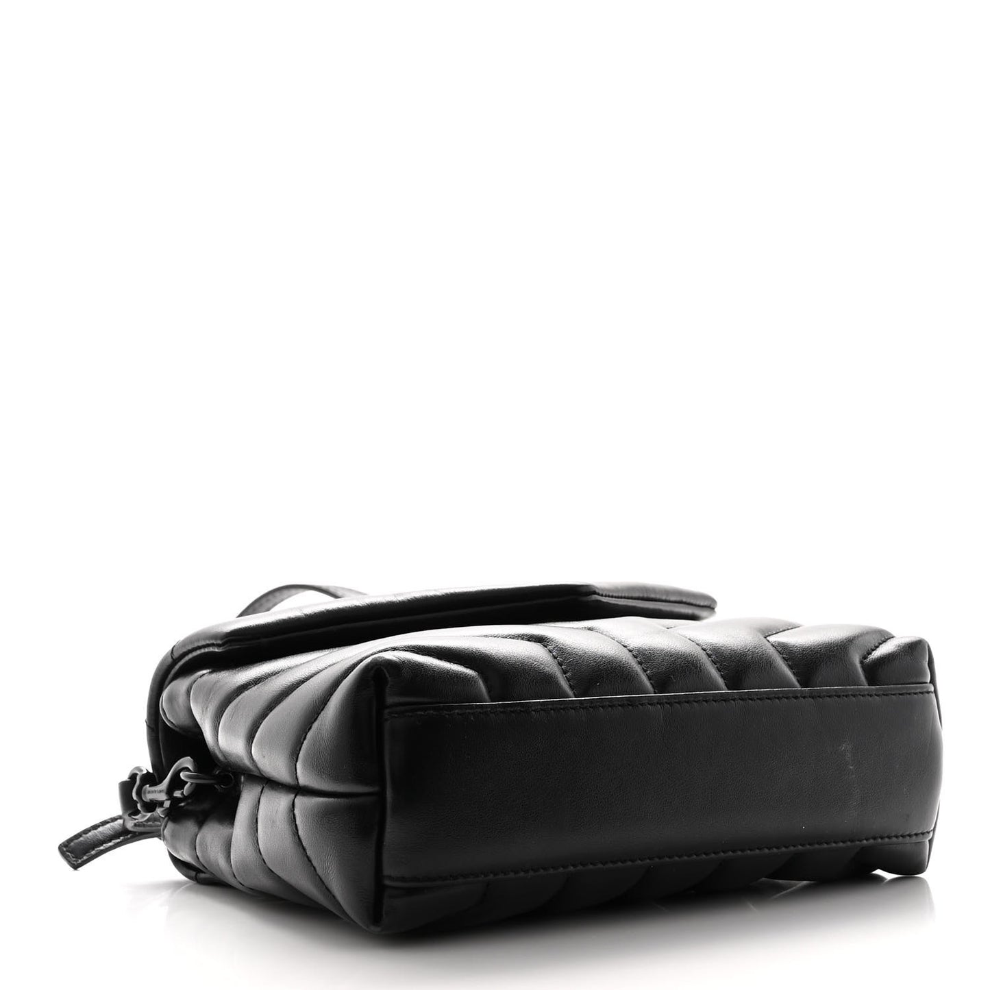 Calfskin Y Quilted Monogram Monochrome Toy Loulou Crossbody Bag Black