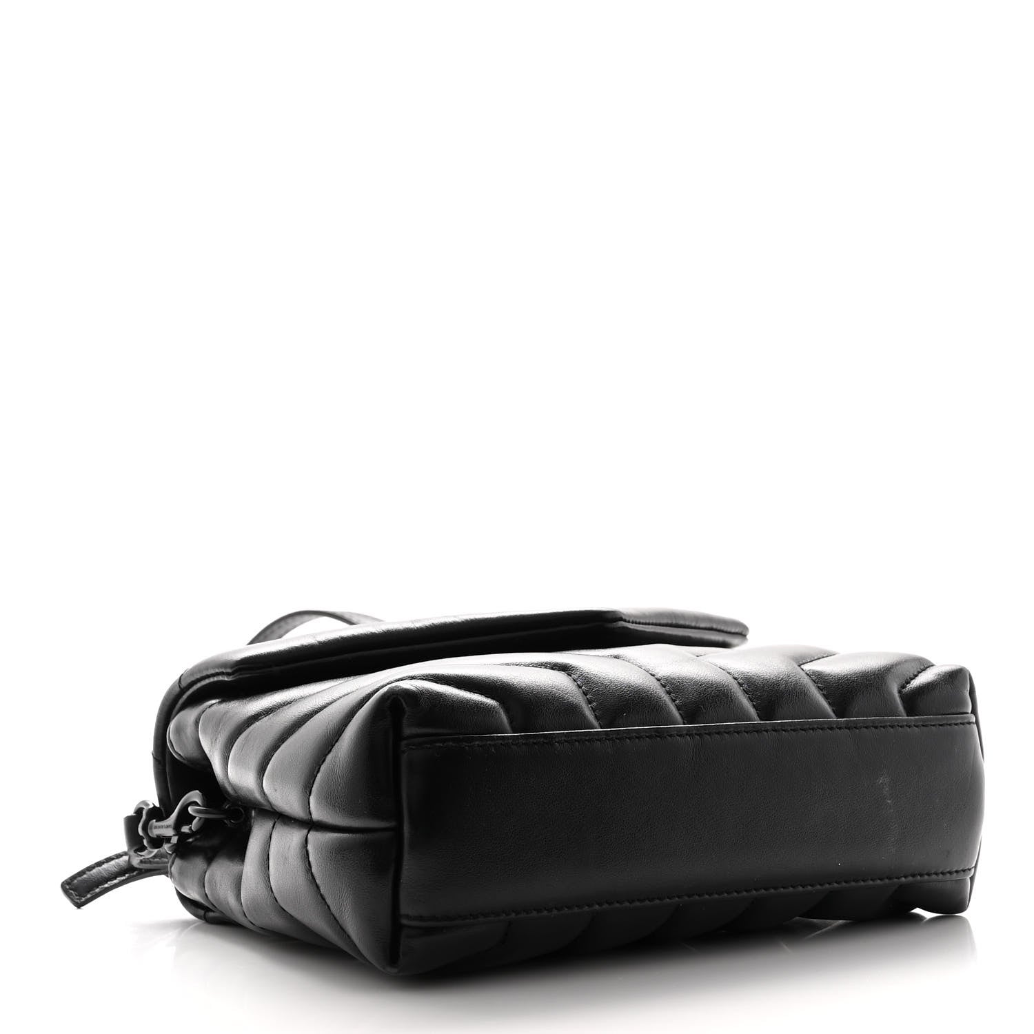 Saint Laurent Calfskin Y Quilted Monogram Monochrome Toy Loulou Crossbody Bag Black 4 of 10