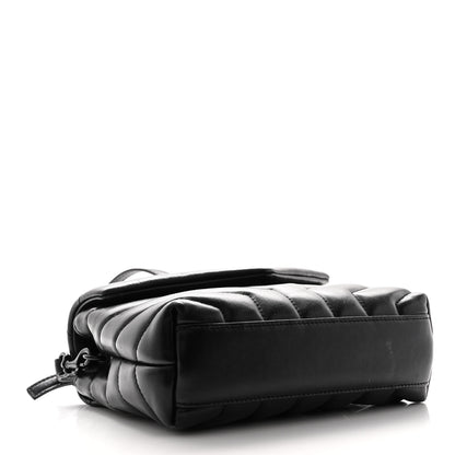 Saint Laurent Calfskin Y Quilted Monogram Monochrome Toy Loulou Crossbody Bag Black 4 of 10