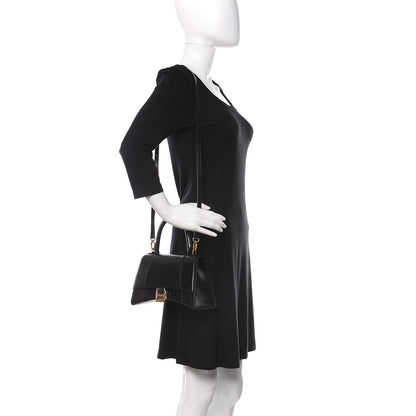 Balenciaga Shiny Box Calfskin Small Hourglass Top Handle Bag Black 2 of 9