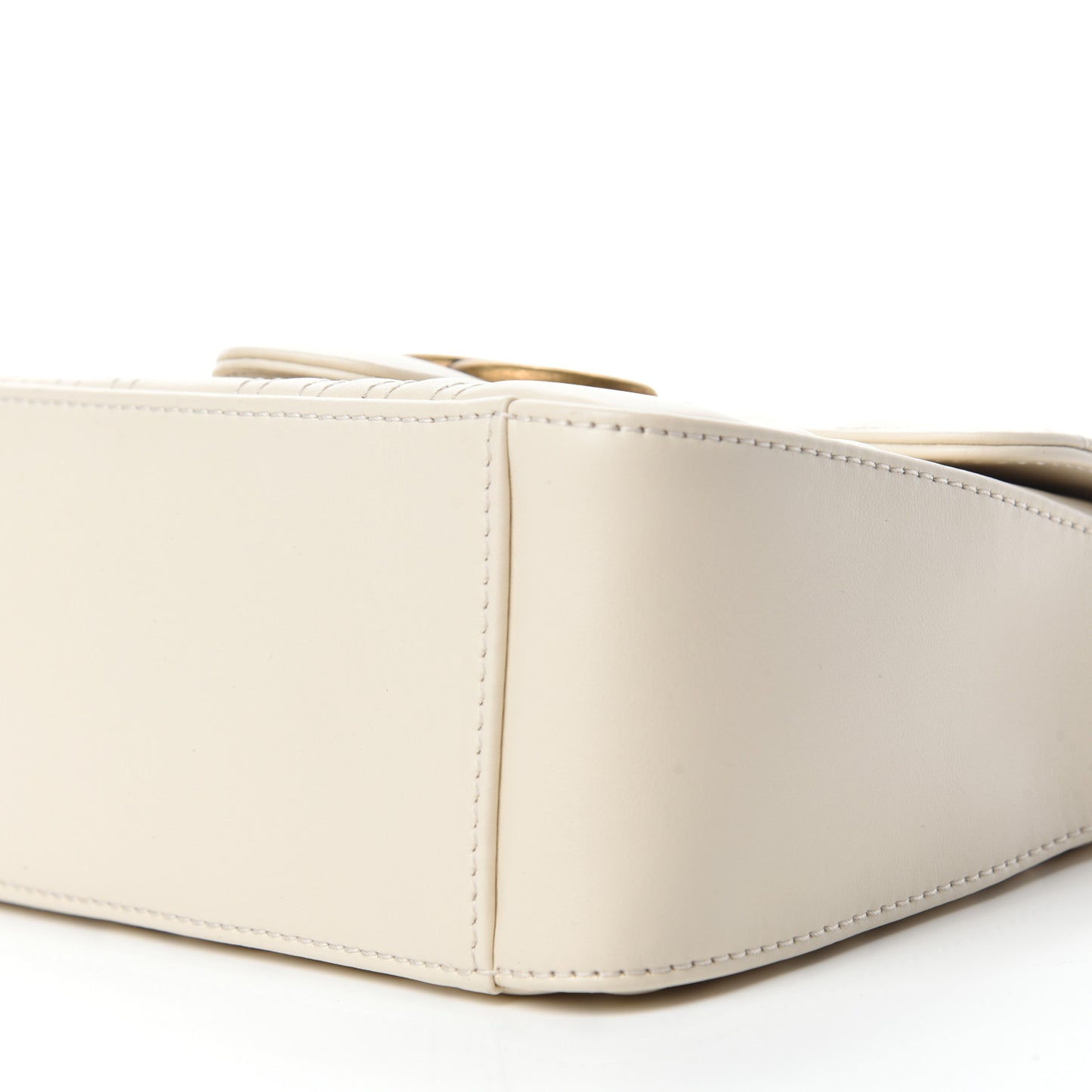 Calfskin Matelasse Mini GG Marmont Top Handle Shoulder Bag White