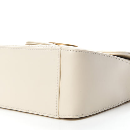 Gucci Calfskin Matelasse Mini GG Marmont Top Handle Shoulder Bag White 7 of 10